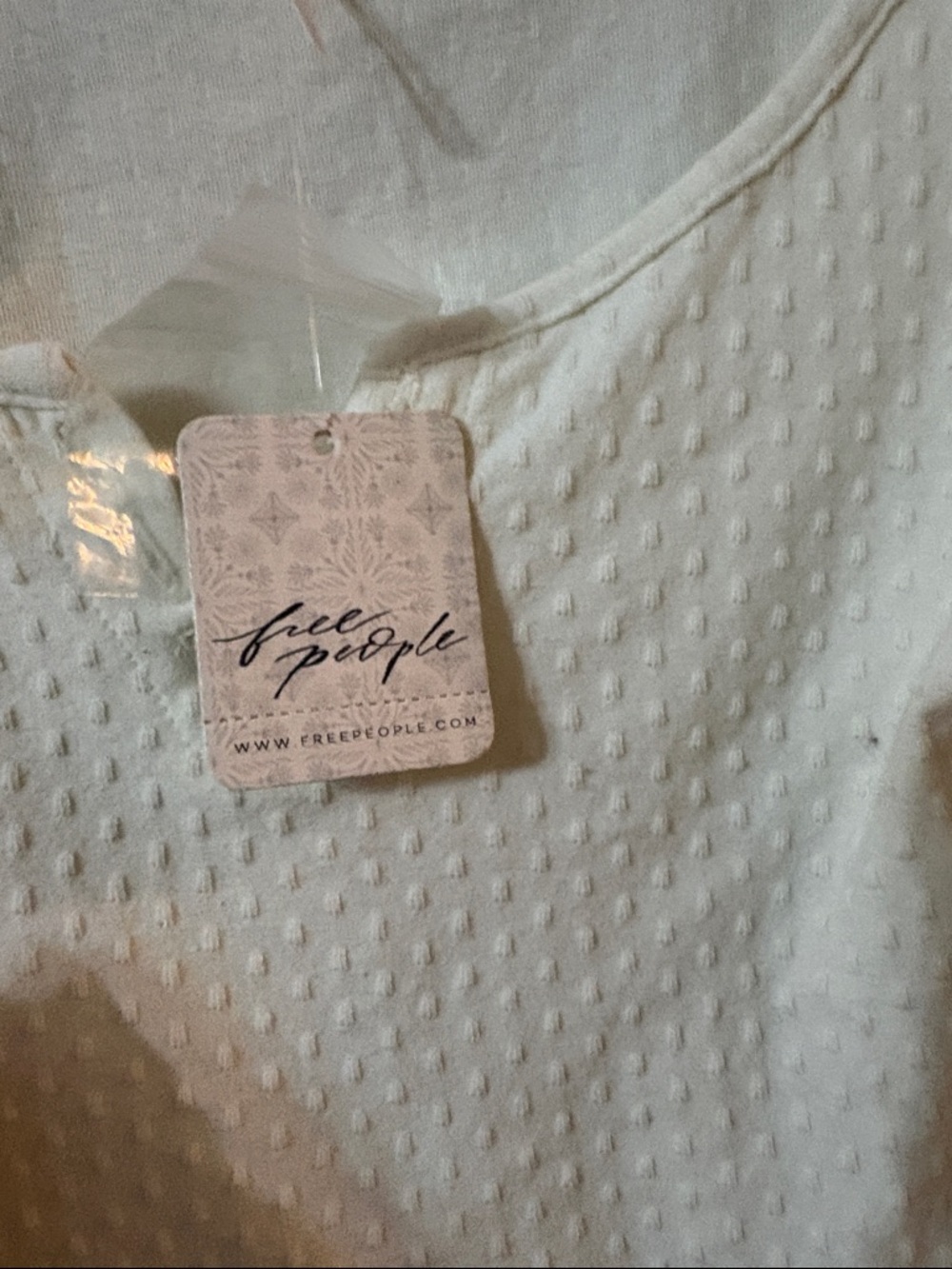 Free People Cream Swiss Dot Lace Peasant Blouse - Picture 3 of 11